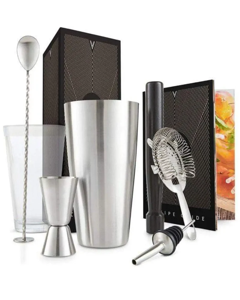 VonShef Stainless Steel 8pc Boston Cocktail Set