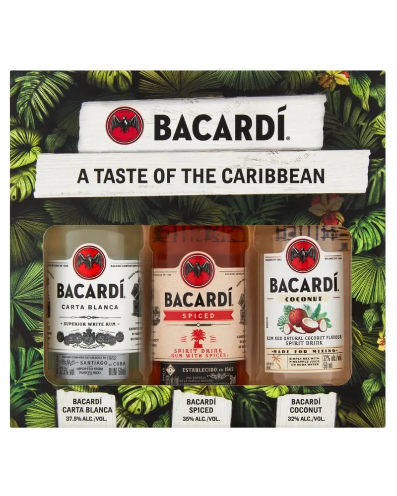 Bacardi Tastes Of The Caribbean Gift Set 3 x 5 cl