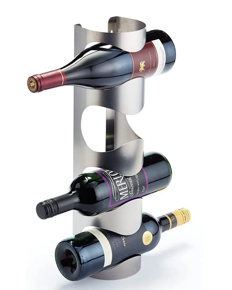 BarCraft Cut Wall Mounted Wine Rack Stainless Steel
