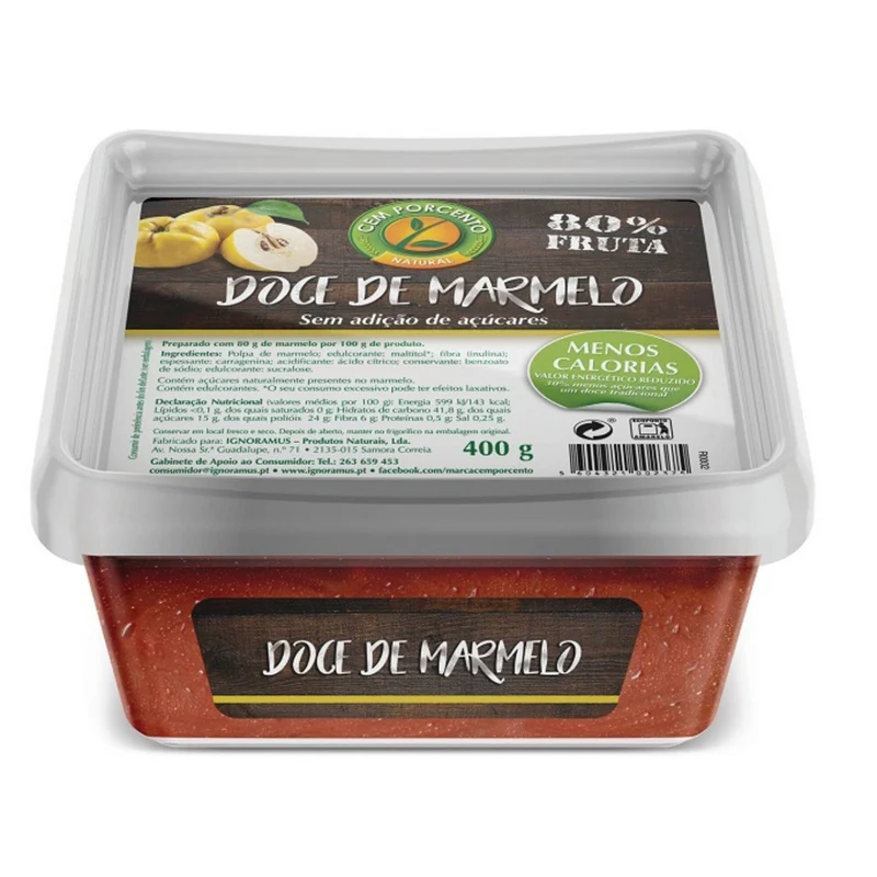 Cem Porcento Doce de Marmelo with Sucralose 400g