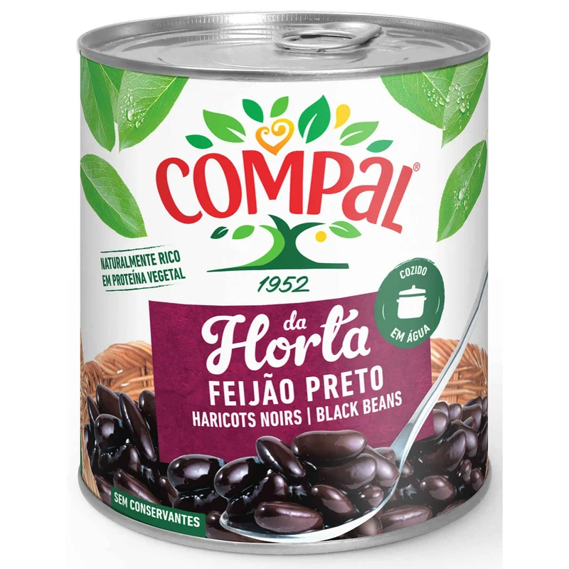 Compal da Horta Cooked Black Beans 845g