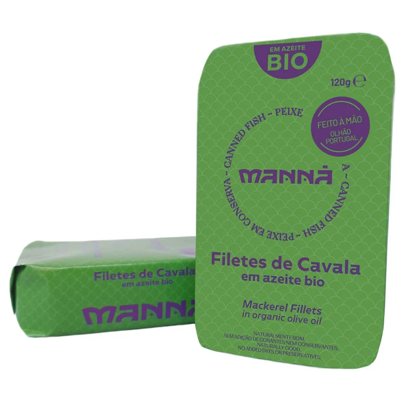 Manná Organic Mackerel Fillets in Olive Oil 120g