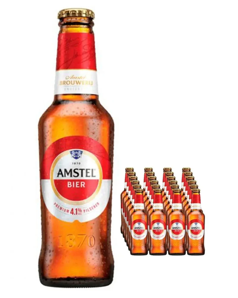Amstel Lager Beer Bottle Multipack, 24 x 300 ml