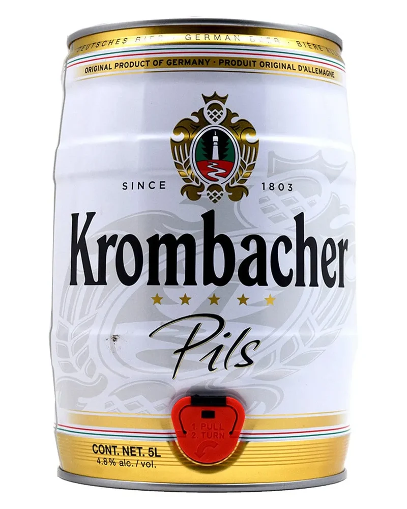 Krombacher Pils Draught Beer Mini Keg, 5 L
