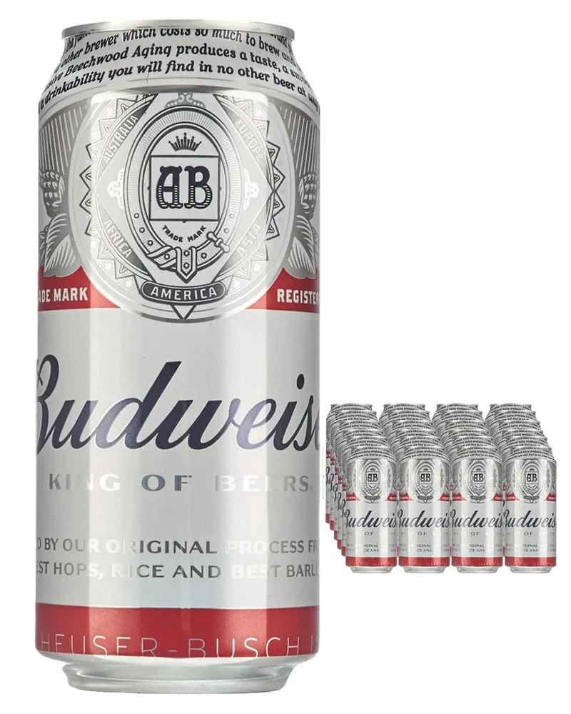 Budweiser Premium Lager Beer Can Multipack, 24 x 440 ml