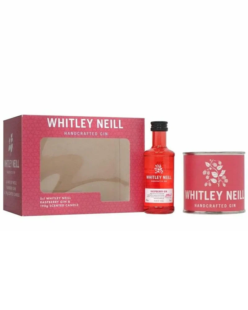 Whitley Neill Raspberry and Candle Gift Set, 5 cl