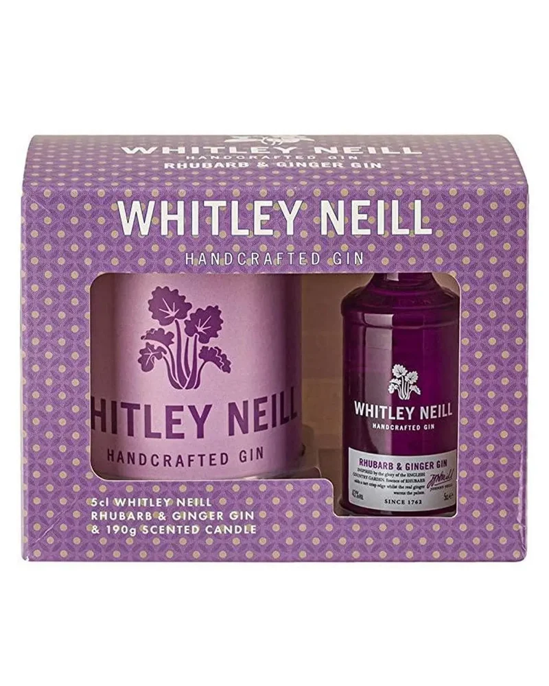 Whitley Neill Rhubarb & Ginger and Candle Gift Set, 5 cl