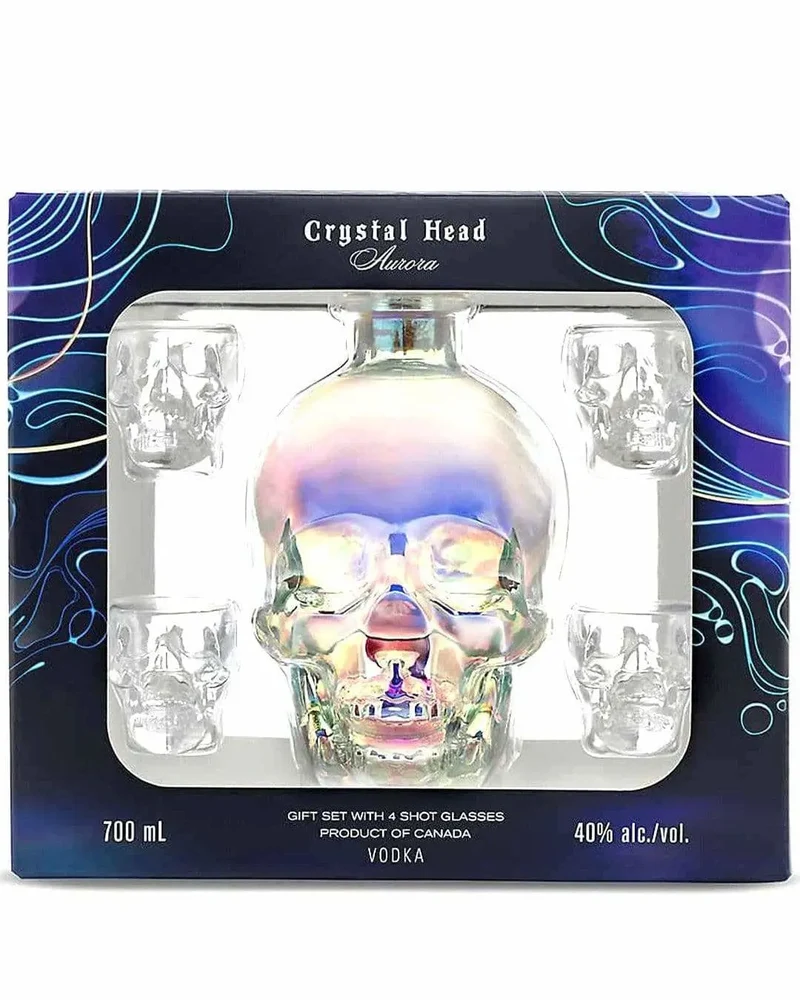 Crystal Head Aurora Vodka Gift Pack with Shot Glasses | Dan Aykroyd, 70 cl