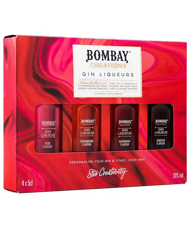 Bombay Creations Gin Liqueur Miniature Gift Pack, 4 x 5 cl