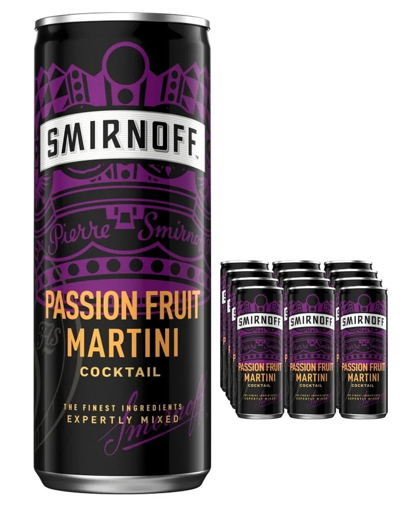 Smirnoff Passion Fruit Martini Premixed Cocktail Can Multipack, 12 x 250 ml
