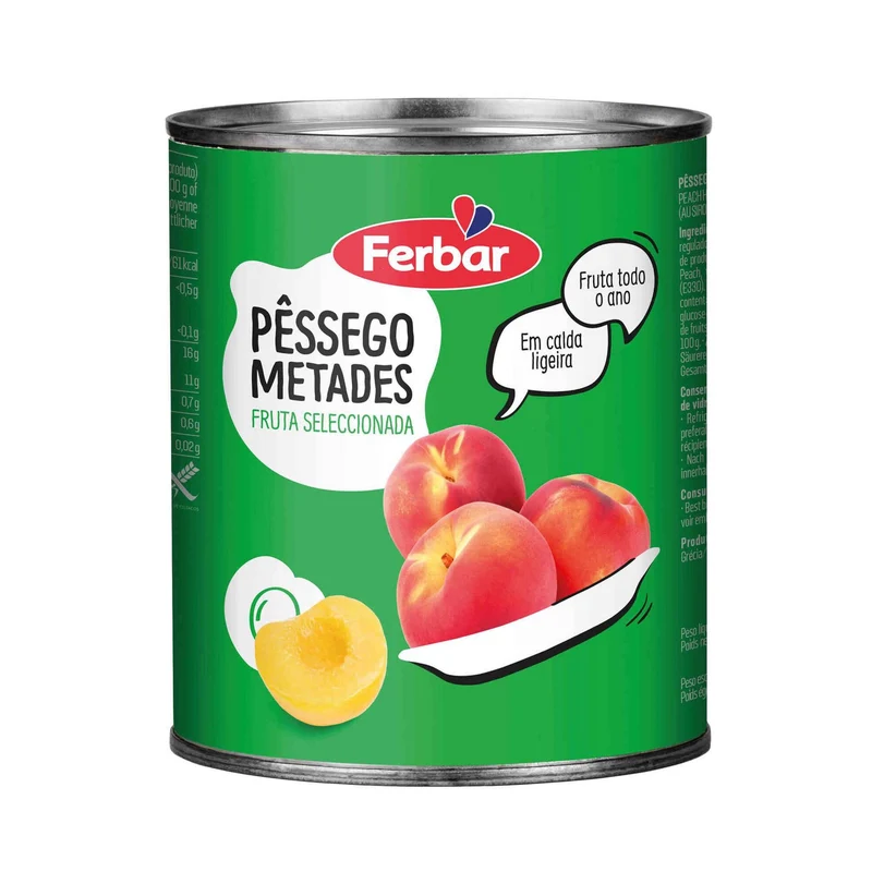 Ferbar Peach Halves in Syrup 820g