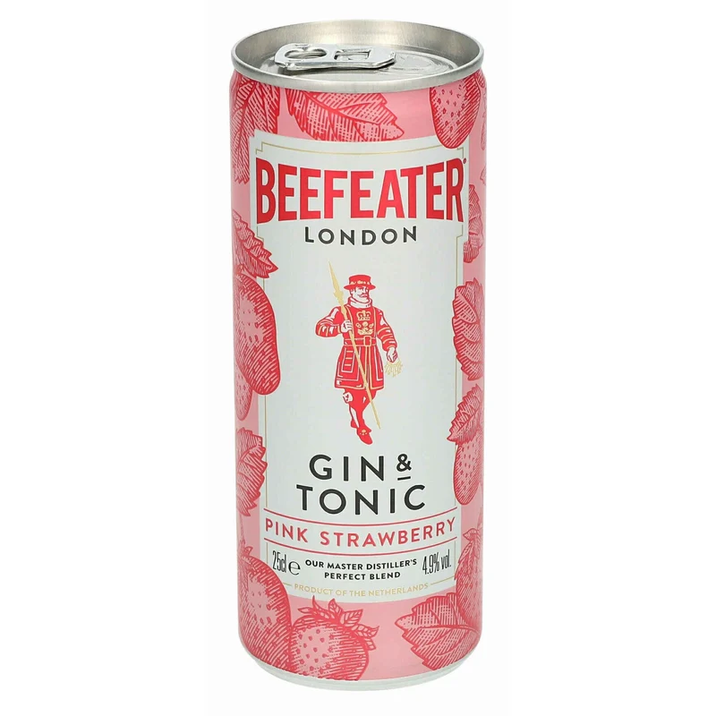 Beefeater Pink Gin and Tonic Ready to Drink Cocktail 250ml Can 4.9% ABV