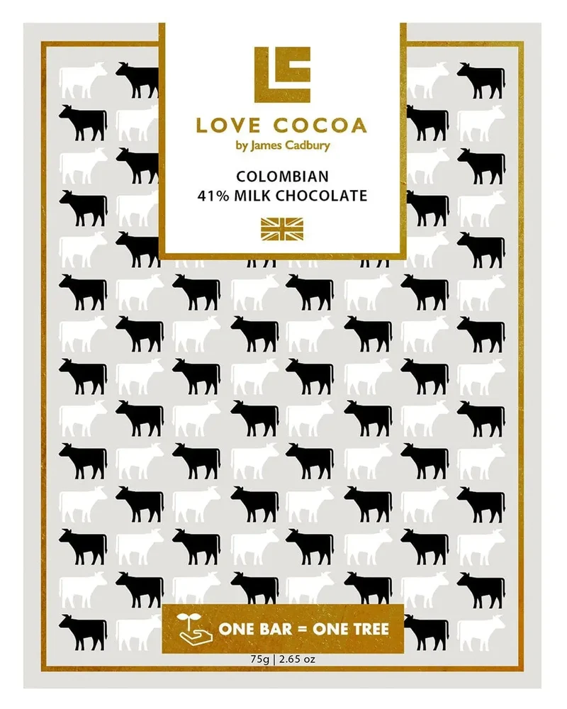Love Cocoa Colombian Single Origin 41% Milk Chocolate Bar, 75 g