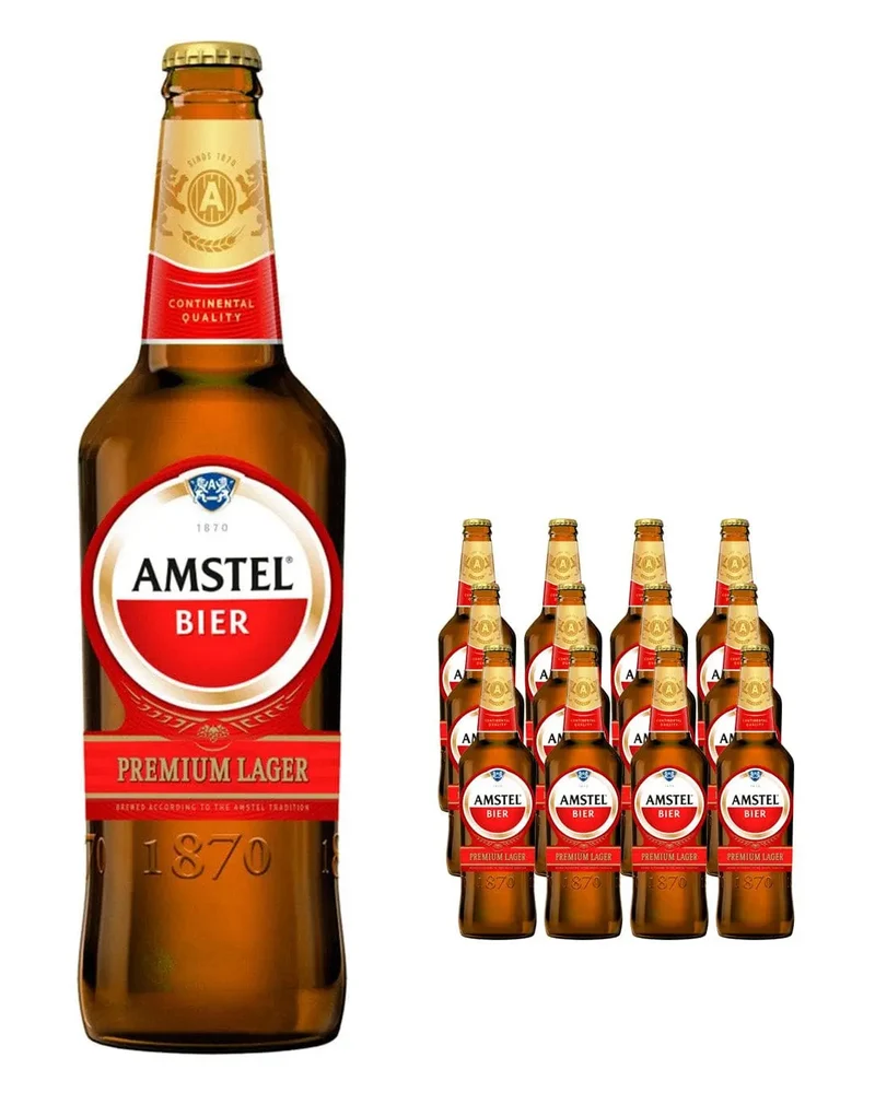 Amstel Lager Beer Bottle Multipack, 12 x 650 ml