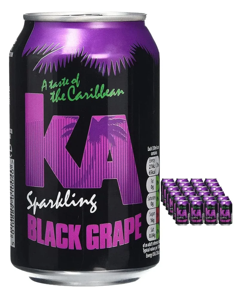 KA Sparkling Black Grape Fizzy Drink Multipack, 24 x 330 ml