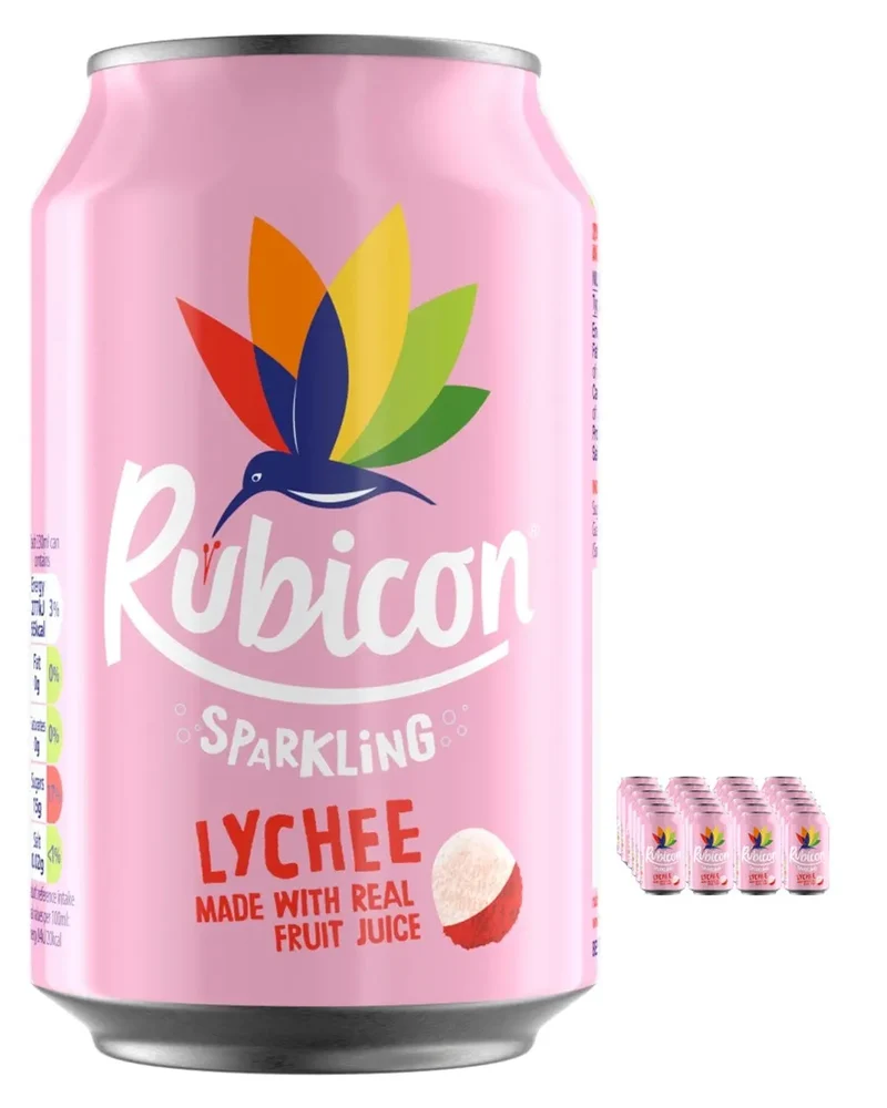 Rubicon Sparkling Lychee Juice Drink Multipack, 24 x 330 ml