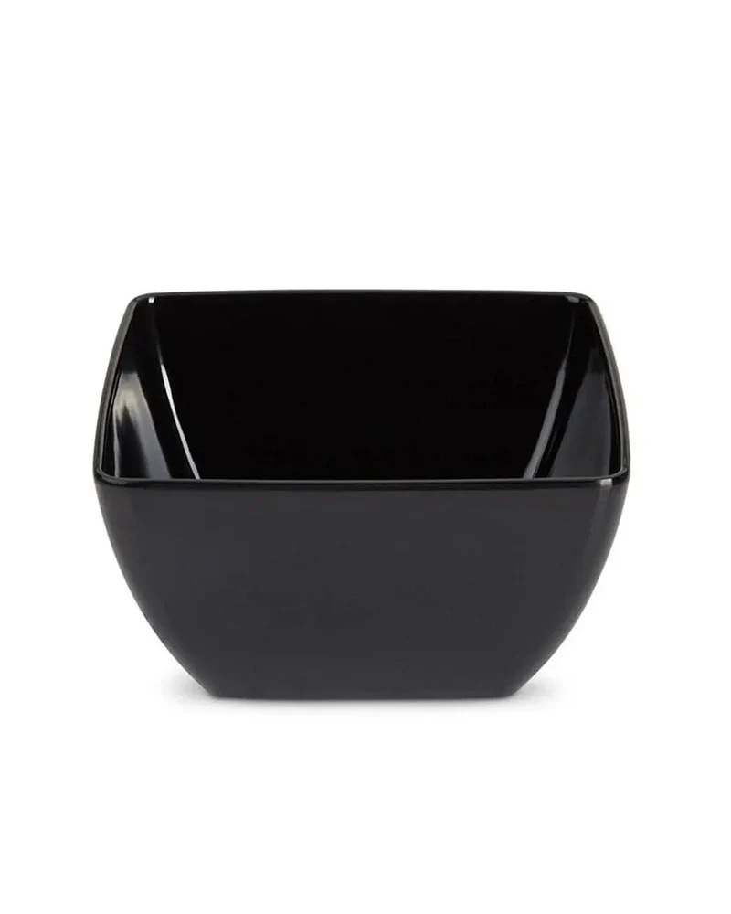 Square Black Plastic Small Bowls 12cm Pack Size 15