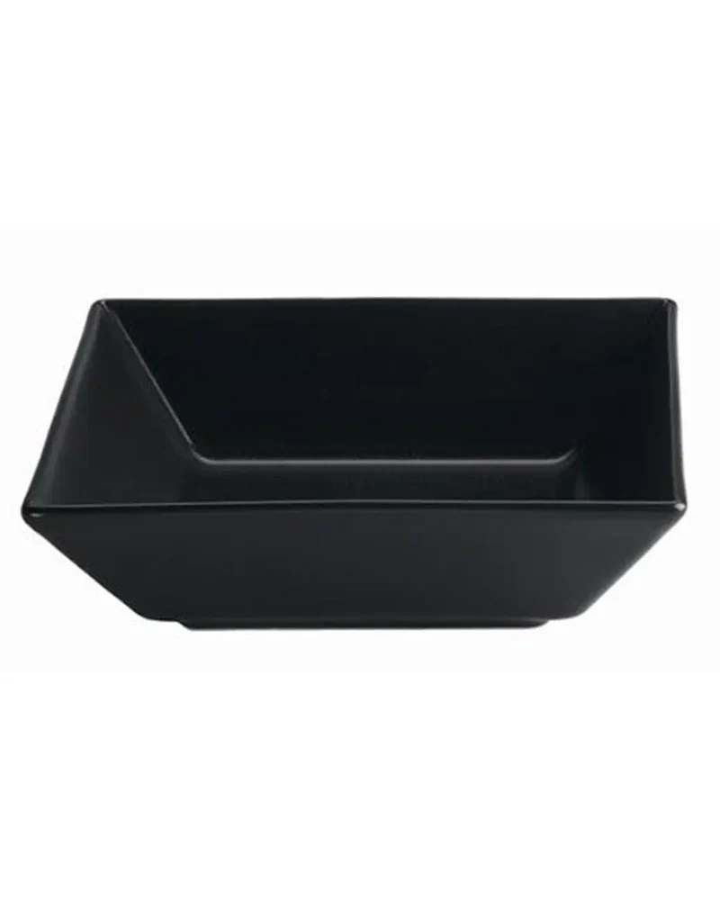 Square Black Plastic Bowls 18cm Pack Size 10