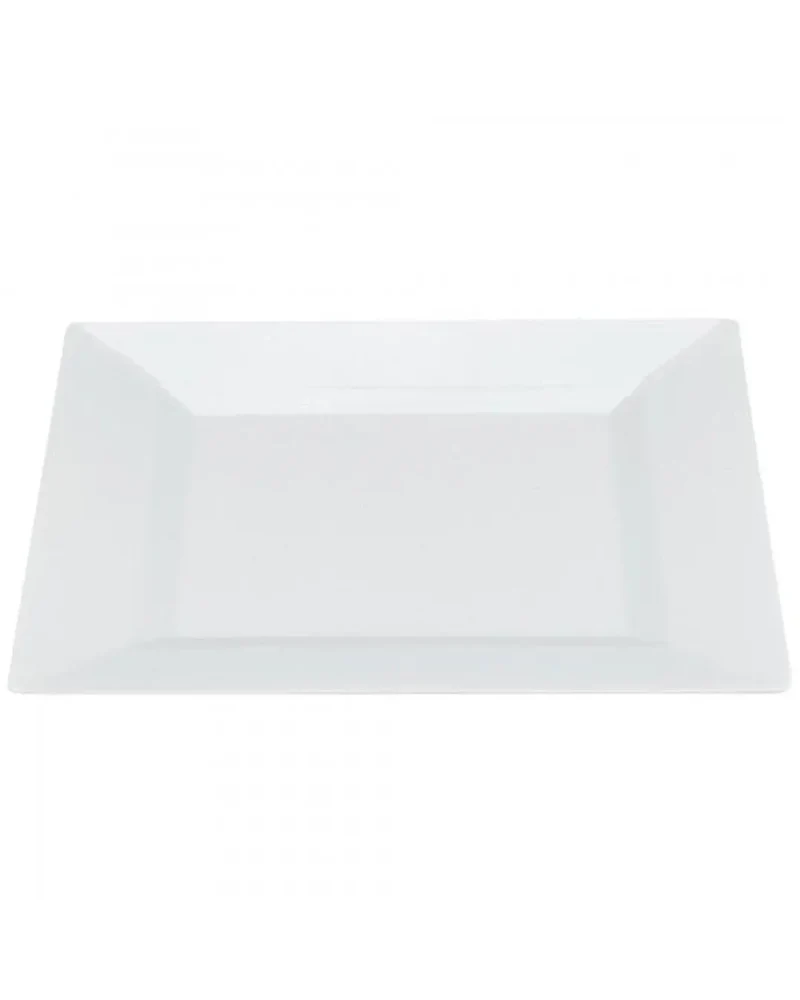 Square White Plastic Plates 23cm Pack Size 8
