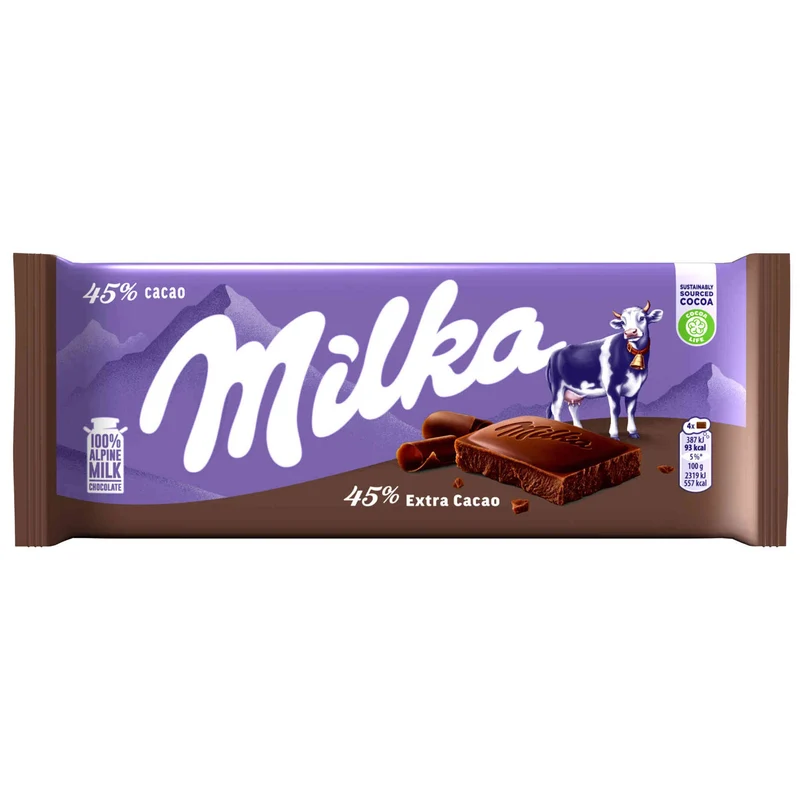 Milka Extra Cocoa 45% Milk Chocolate 90g
